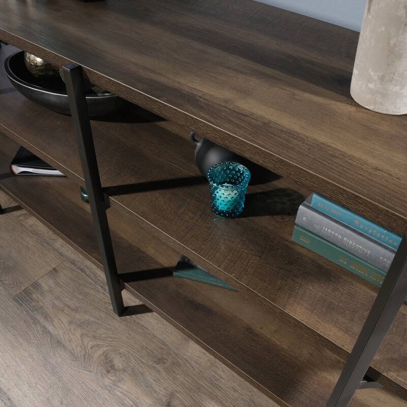 Wood Credenza for TVs up to 54" with Ample Storage, Brown - 57.48" W x 17.52" D x 24.21" H