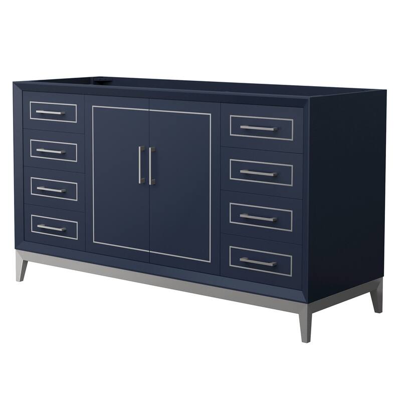 Wyndham Collection WCH515160S-CXSXX-MXX Marlena 60" Single Free - Dark Blue / Brushed Nickel Hardware