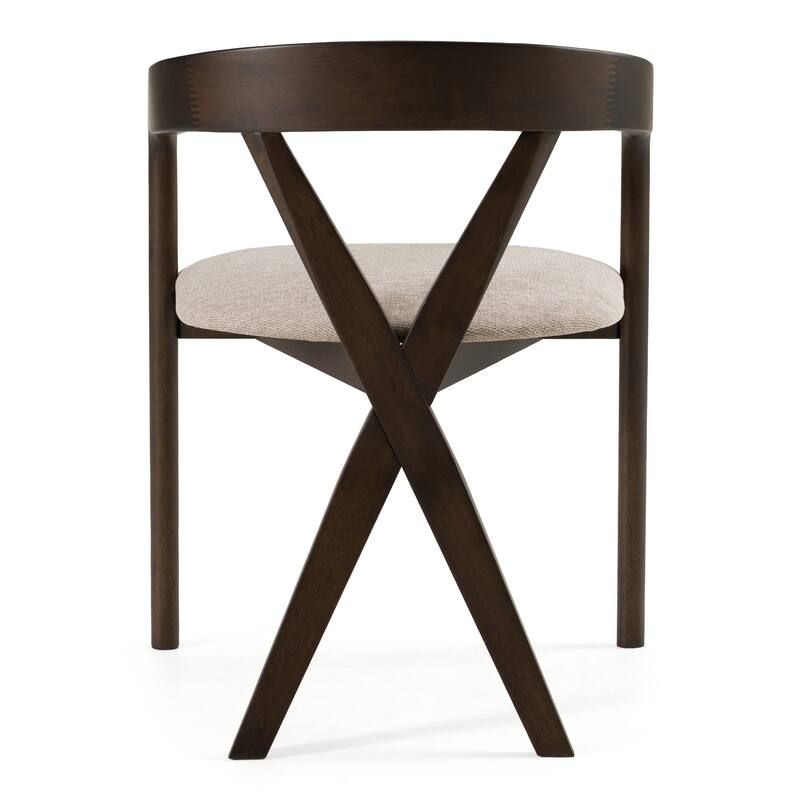 Modrest Weiss Mid-Century Modern Light Grey Fabric & Wenge Dining Chair