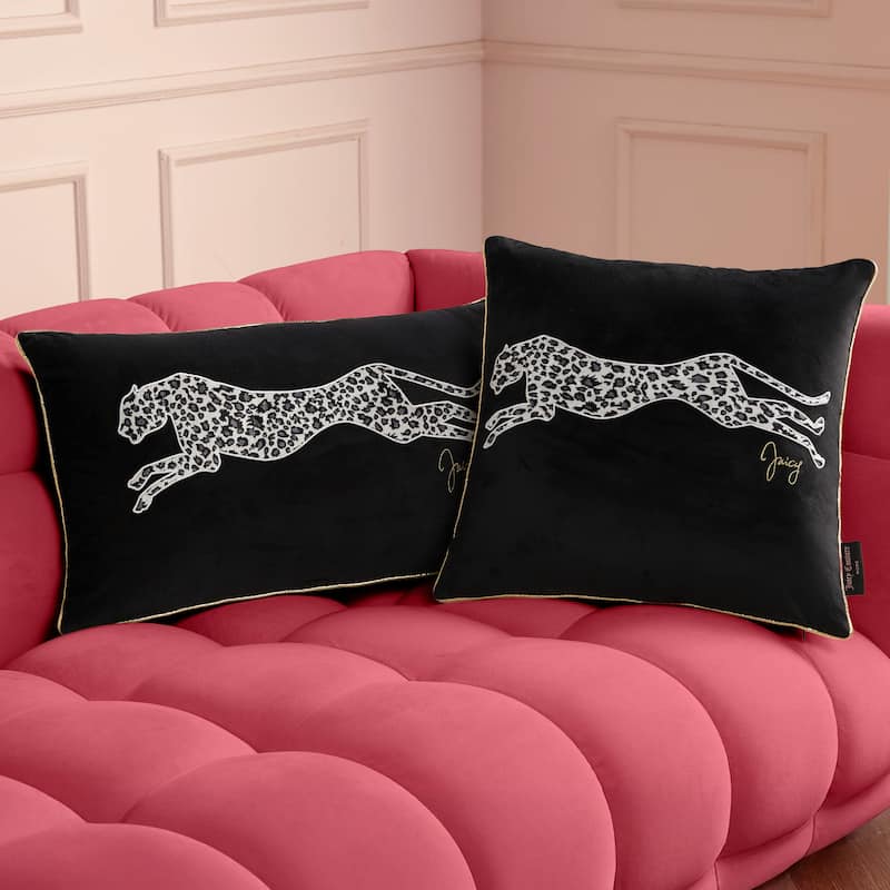 Juicy Couture Velvet Cheetah Pillow 14" x 24"