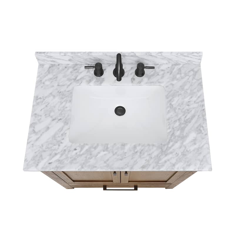 Avanity Modero 30 in. Single Sink Bathroom Vanity with Carrara Marble Top - 31"W x 22"D x 35"H