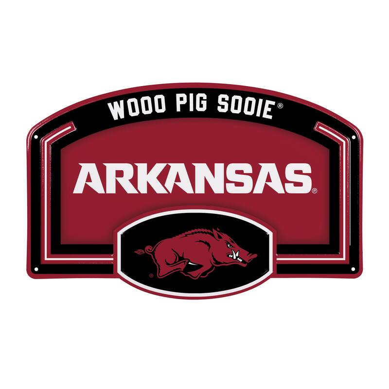 University of Arkansas Embossed Steel Wall Sign, 11" x 17"