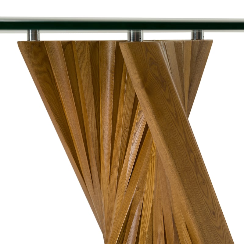 Modrest Corbin Mid-Century Walnut & Glass Dining Table