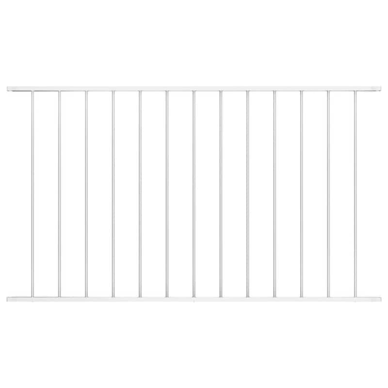 vidaXL Fence Panel Powder-coated Steel - 66.9" x 39.4"/ 1 - White