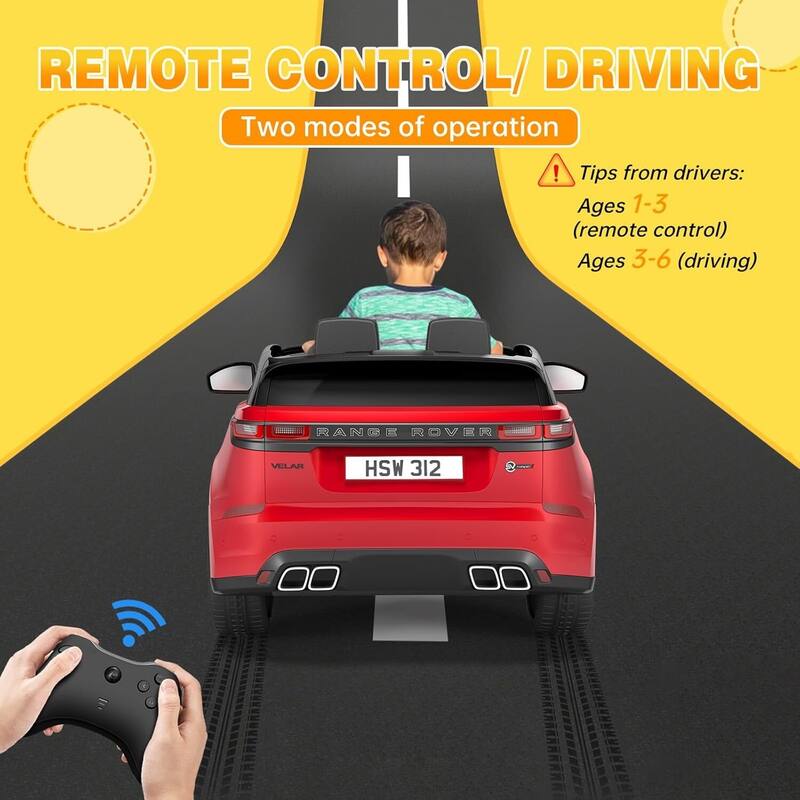 Kids Electric Ride On Toy Car for 4-8 Year Olds with Mp3 Player, Remote Control