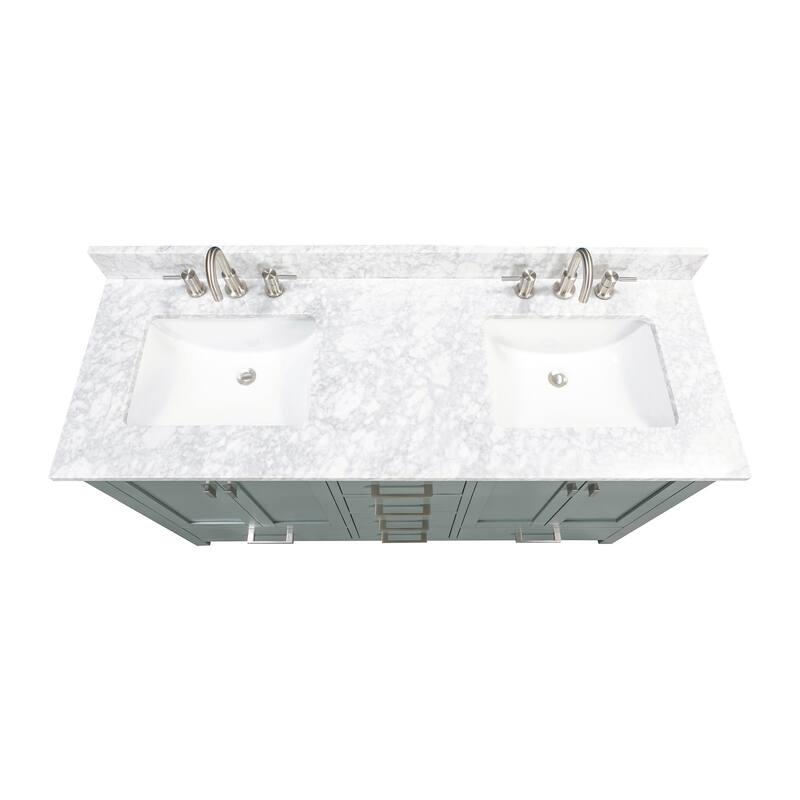 Avanity Modero 60 in. Double Sink Bathroom Vanity with Carrara Marble Top - 61"W x 22"D x 35"H