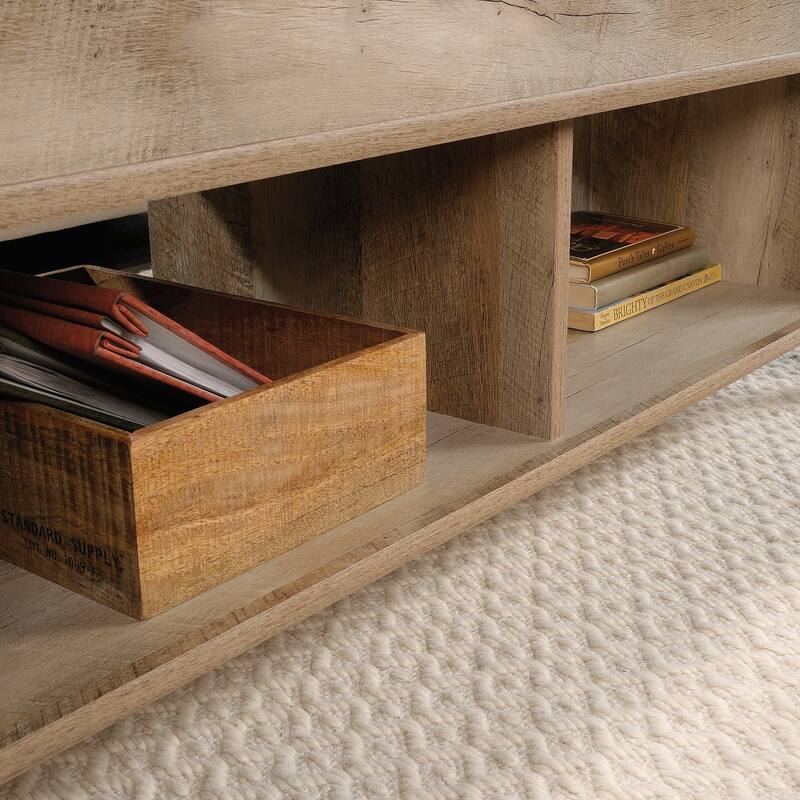 Wood Lift-Top Coffee Table with Versatile Work Surface, Brown - 43.15" L x 19.45" W x 18.98" H