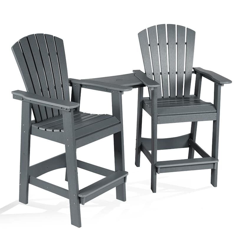 Aoodor Tall Adirondack Chairs Set of 2 with Connecting Tray