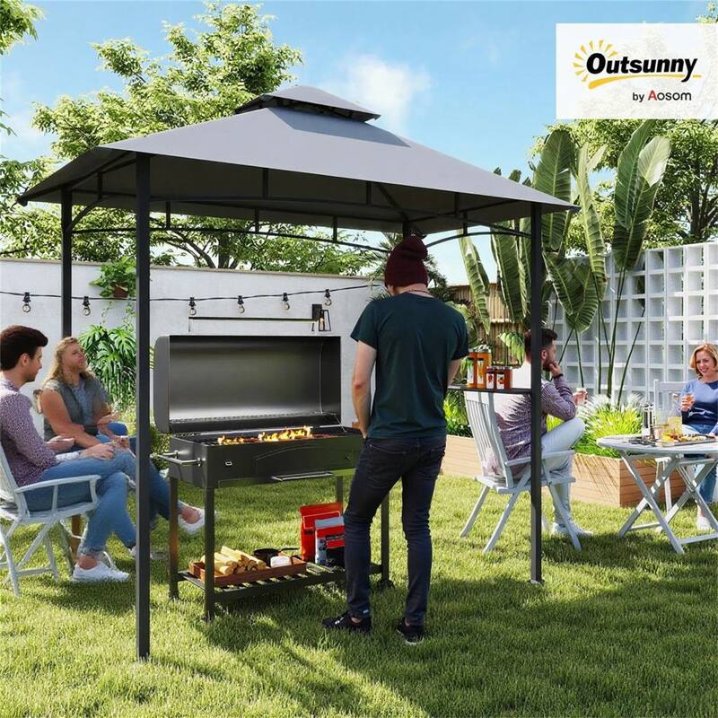 8' x 5' Grill Gazebo Outdoor BBQ Canopy for Patio Yard Garden