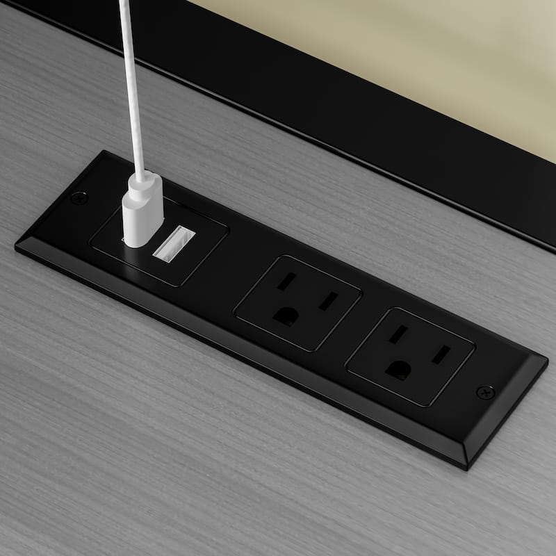 Twin Size Double Murphy Bed Wall Bed, Wooden Foldable Murphy Bed Frame with Wardrobe, Shelves and Charging Station