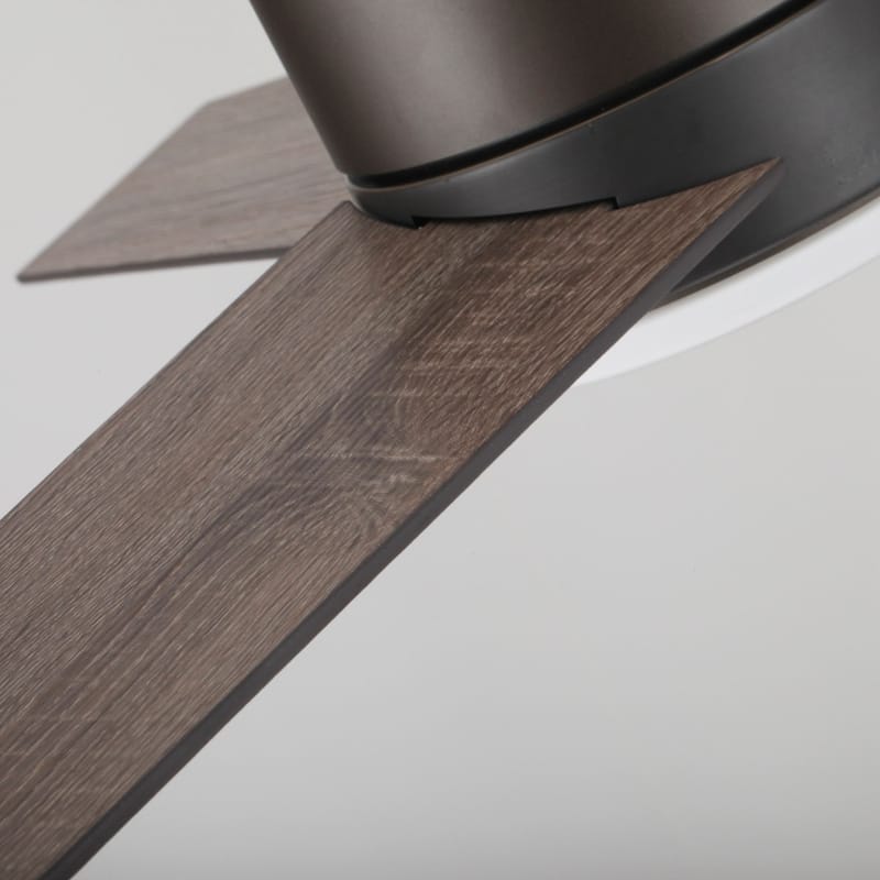 48" Bronze Plywood 3-Blade Flush Mount Ceiling Fan with Light and Remote