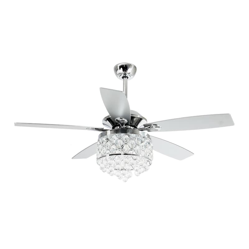 52" Indoor Crystal Chandelier Ceiling Fan with Light and Remote Control - 52 in