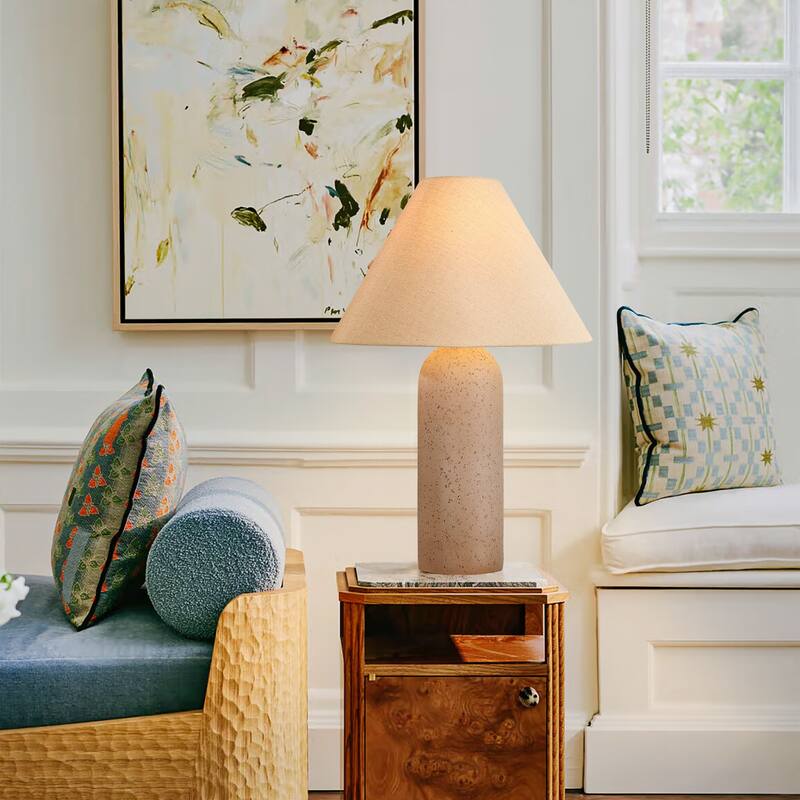 Pia Ricco Traditional Ceramic/Resin Table Lamp with 3-Way Switch - Soil-Resin - 16.45"W X 16.45"D X 24.75"H