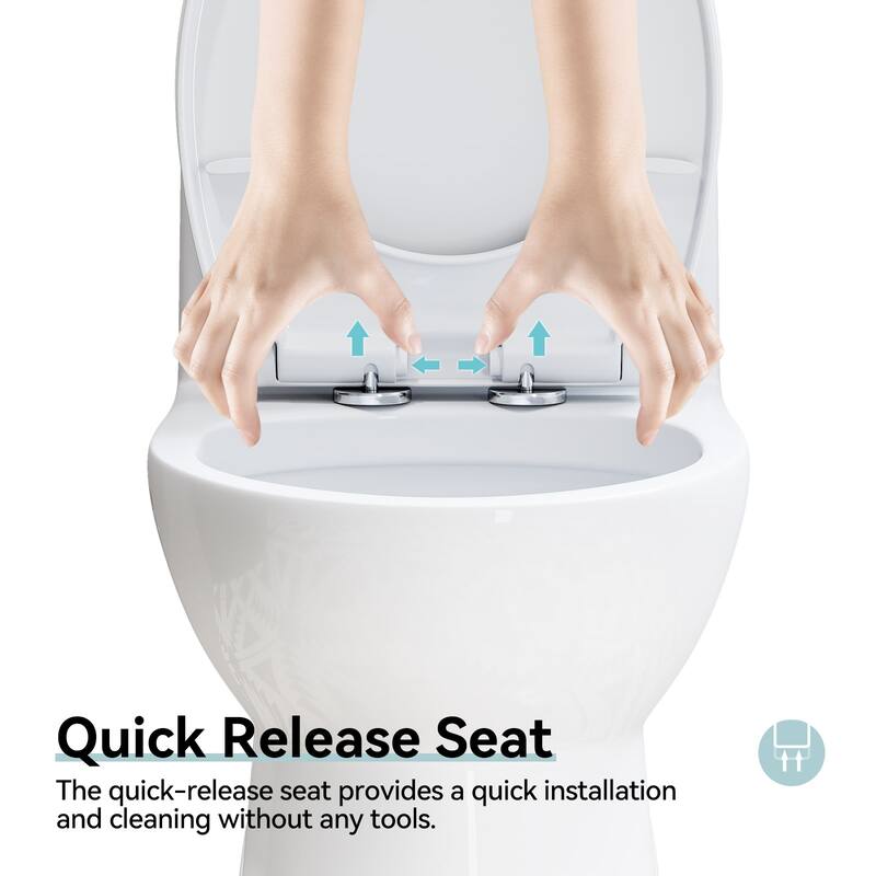 HOROW 1 Piece Dual Flush Elongated Toilet White 0.8 1.28 GPF Seat Included - N/A