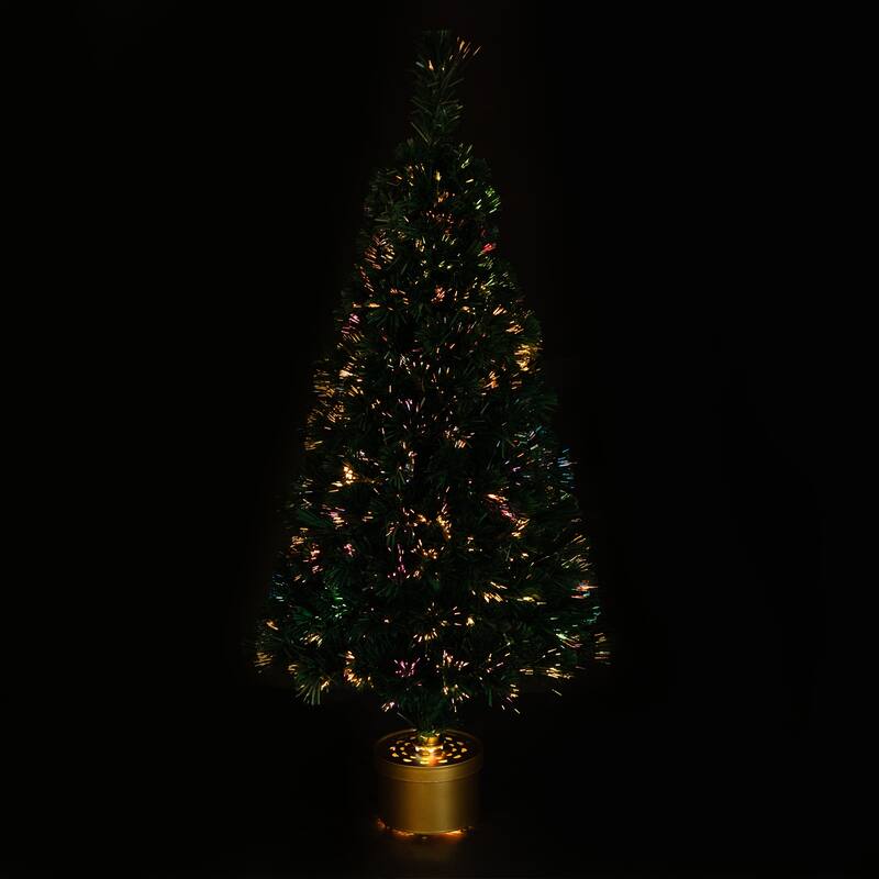 Pre-Lit Color Changing Fiber Optic Artificial Christmas Tree - 4' - Multi-color Lights - 4 Foot