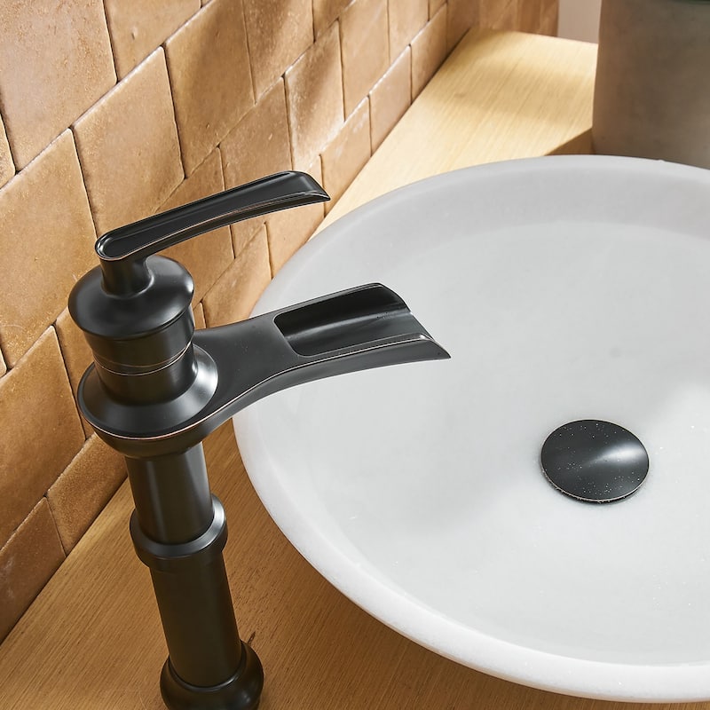 Single Hole Bathroom Faucet with Drain Assembly-Oil Rubbed Bronze