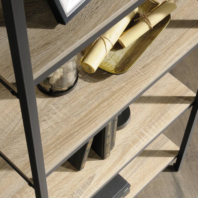 Wood Tall Bookcase with Open Shelves, Brown - 23.47" W x 11.64" D x 56.77" H