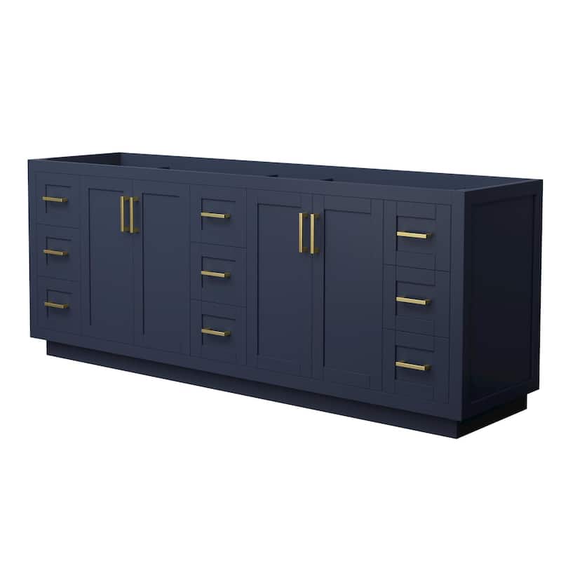 Wyndham Collection WCF2929-84D-CX-MXX Miranda 84" Double Free Standing - Dark Blue / Brushed Gold Hardware