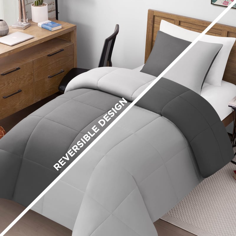 Lucky Brand Box Stitch Reversible Comforter Sets