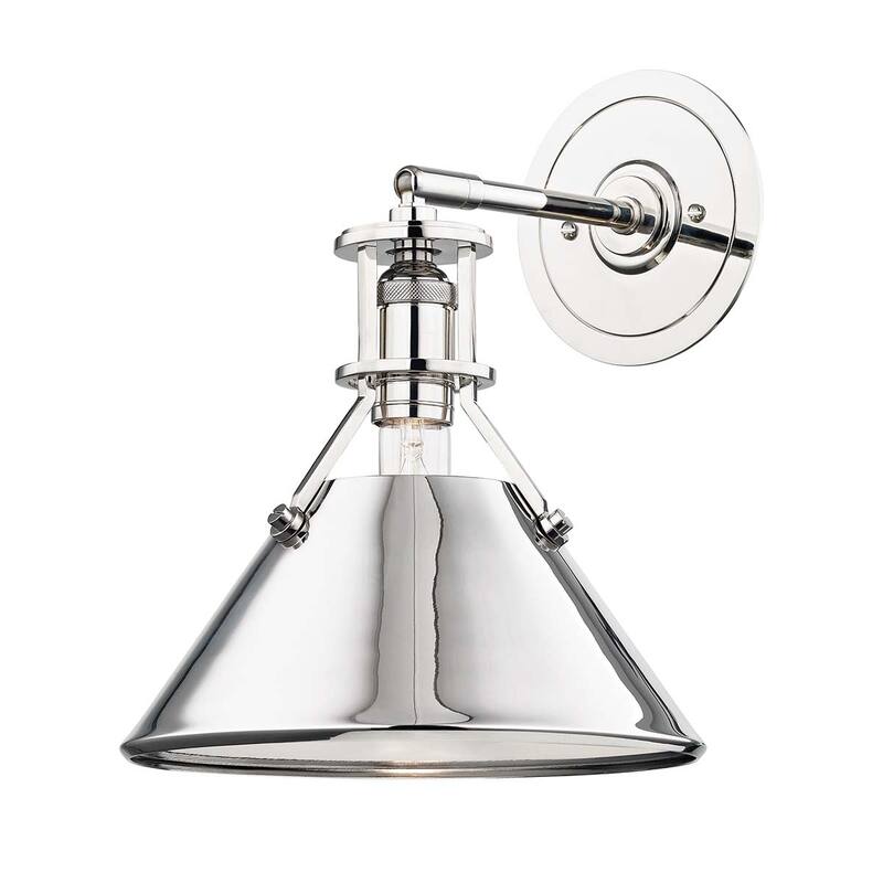 Hudson Valley Lighting METAL NO. 2 Single Light 11" Tall Wall Sconce - Polished Nickel