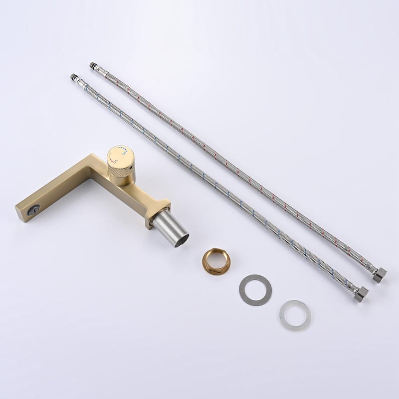 6 in.H Modern Matte Black/ Brushed Gold Single Handle Bathroom Faucet includes Hardware