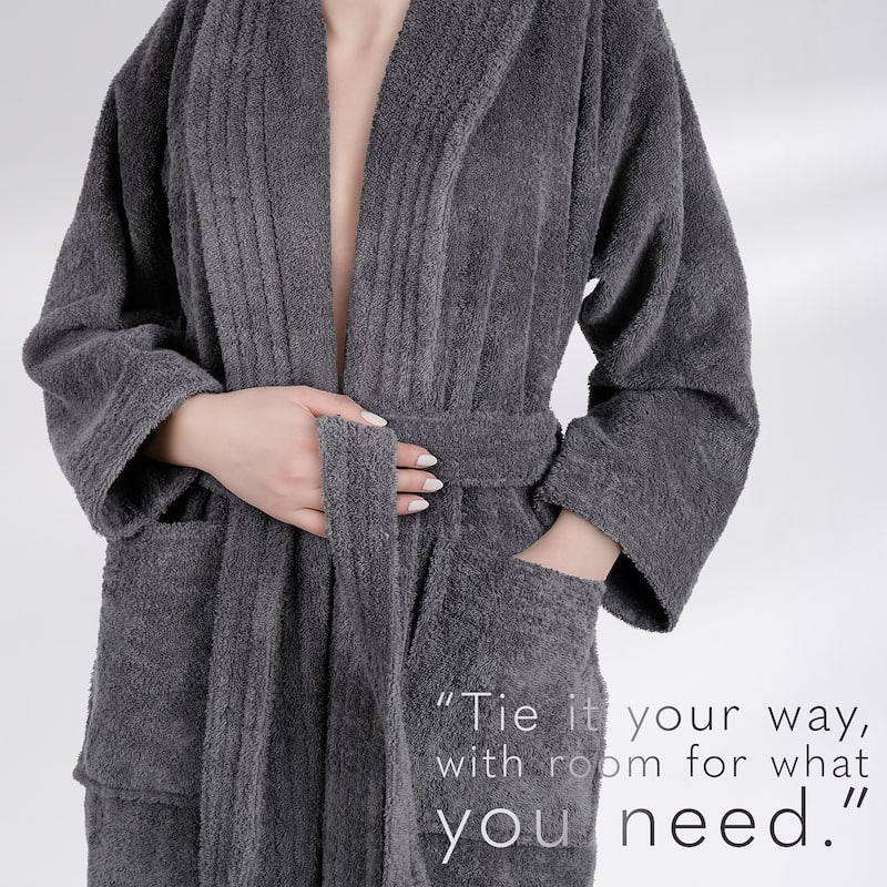 American Soft Linen Women's 100% Cotton Terry Bathrobe - Soft, Absorbent, Quick Dry Turkish Robes for Women