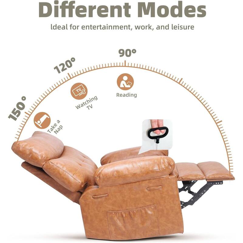 Oversized Manual Rocking Recliner Sofa Chair for Living Room Bedroom Relaxation