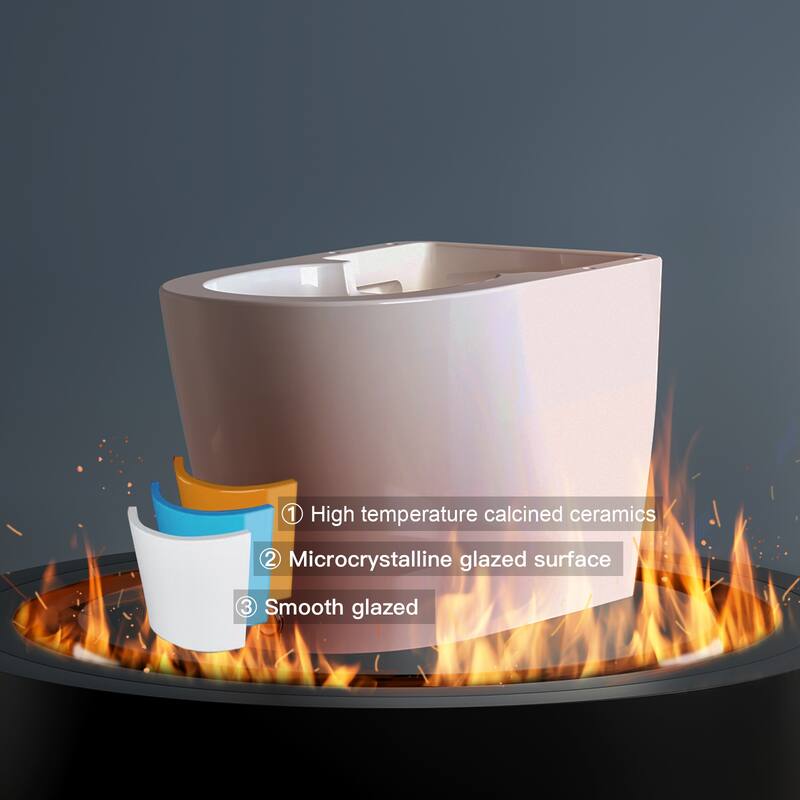 HOROW Elongated Smart Toilet Bidet Heated Seat Auto Flush Remote White - N/A