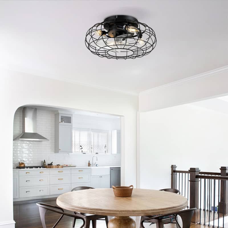 Mounting Type Solid Wood Ceiling Fan With Light Kit Dimmable LED