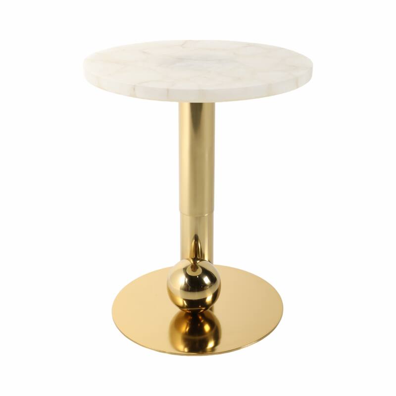 Modern Accent Side Table - Contemporary Round Accent Design for Home decor - 22", White - 18" x 18" x 22"