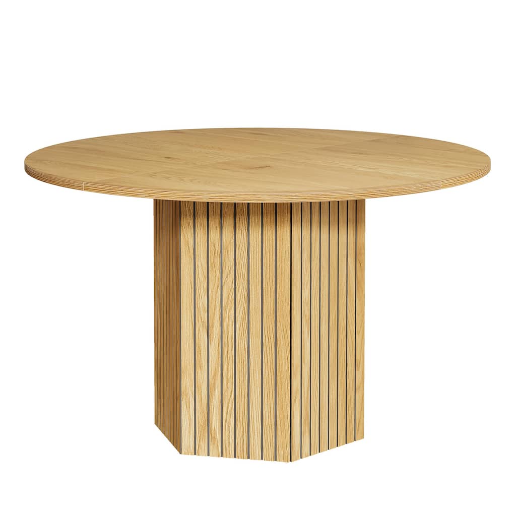 Round Conference Table, 47-Inch Wood Modern Meeting Table