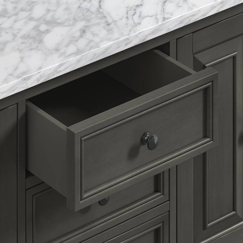 Avanity Thompson 60 in. Double Sink Bathroom Vanity with Carrara Marble Top - 61"W x 22"D x 35"H