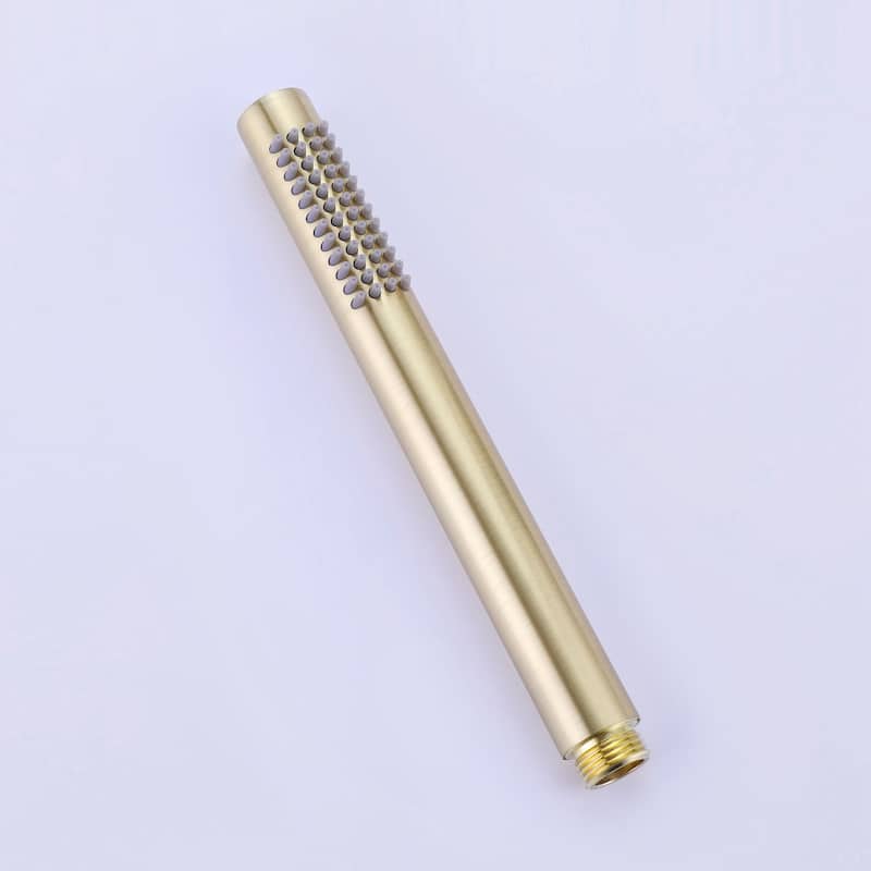 1-Spray Patterns Wall Mount Dual Shower Heads with Handheld Shower Head Set in Brushed Gold - 10 inch
