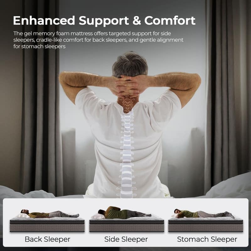 Assembled in USA - 12" Diamond Hybrid Mattress Pocket Coil and Cool Gel Memory Foam
