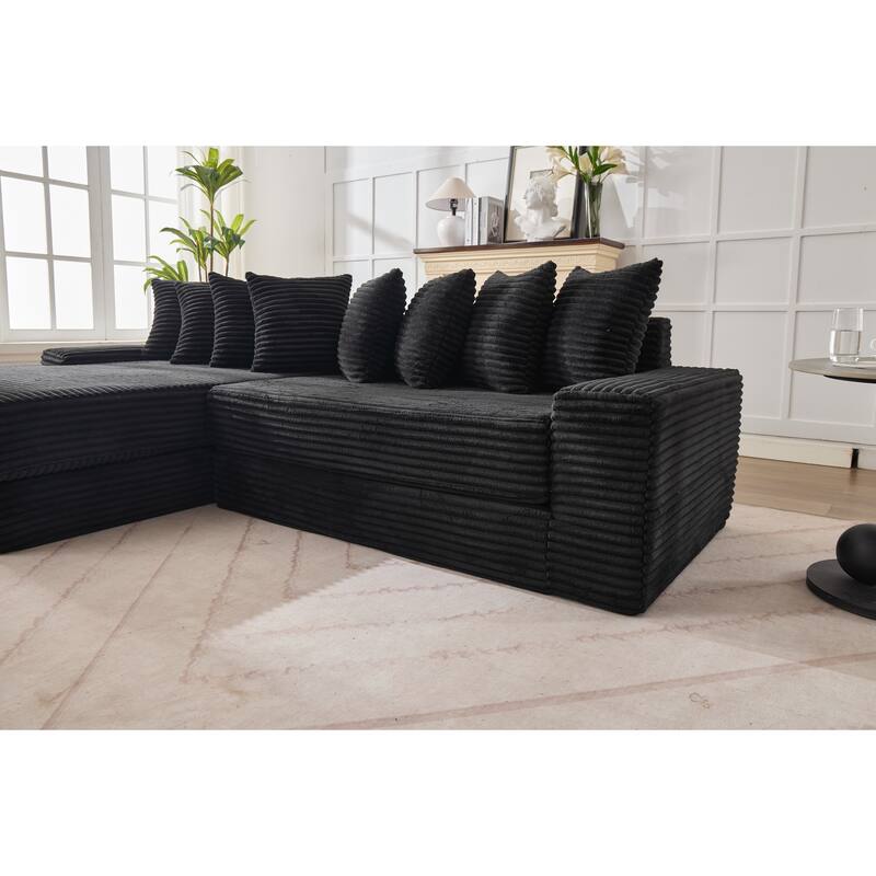 Convertible Corduroy Sofa Bed, Foldable Floor Couch, Space-Saving Sleeper Mattress Sofa, Multi-Functional Folding Bed