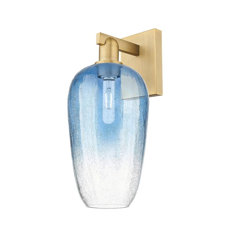 Innovations Lighting 716-1W-11-7 Brookhaven Flute Sconce Brookhaven - Brushed Brass / Sapphire Blue