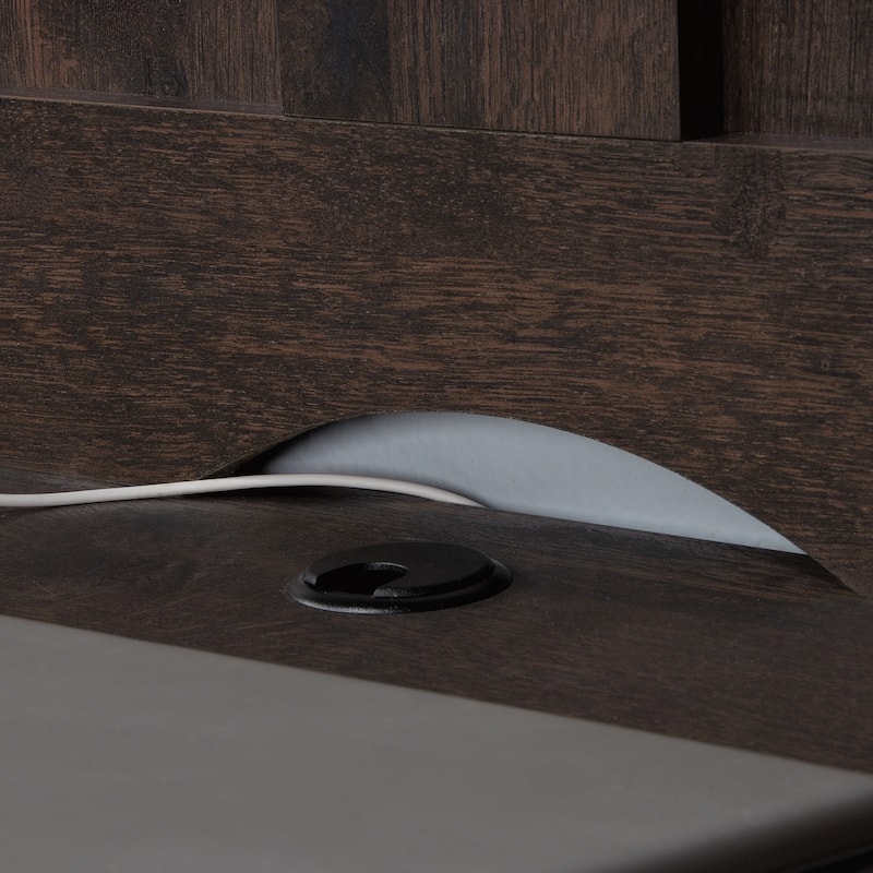 Wood Hutch with Adjustable Shelves, Brown - 64.57" W x 13.19" D x 40.04" H