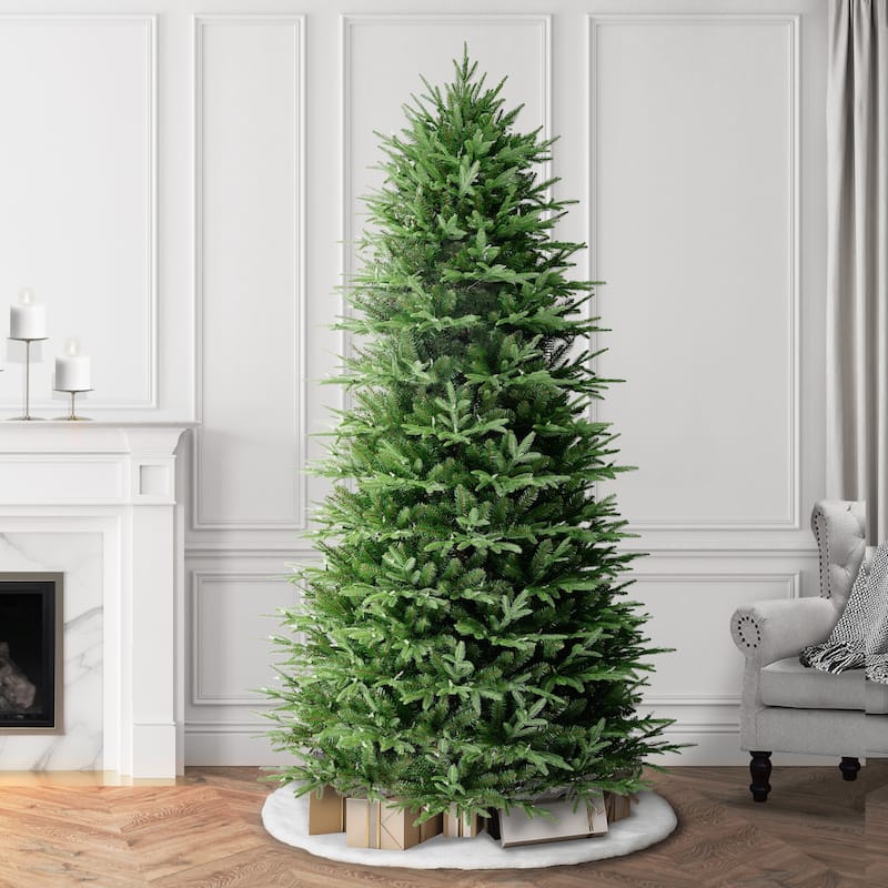 Puleo International 7.5' Pre-Lit Artificial Fraser Fir Slim Tree with 700 Dual-Color LED Lights