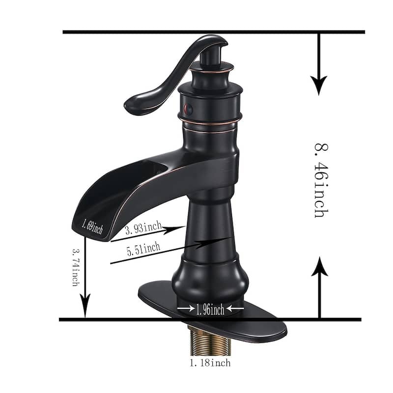 Waterfall Single Handle Bathroom Sink Faucet in Oil Rubbed Bronze