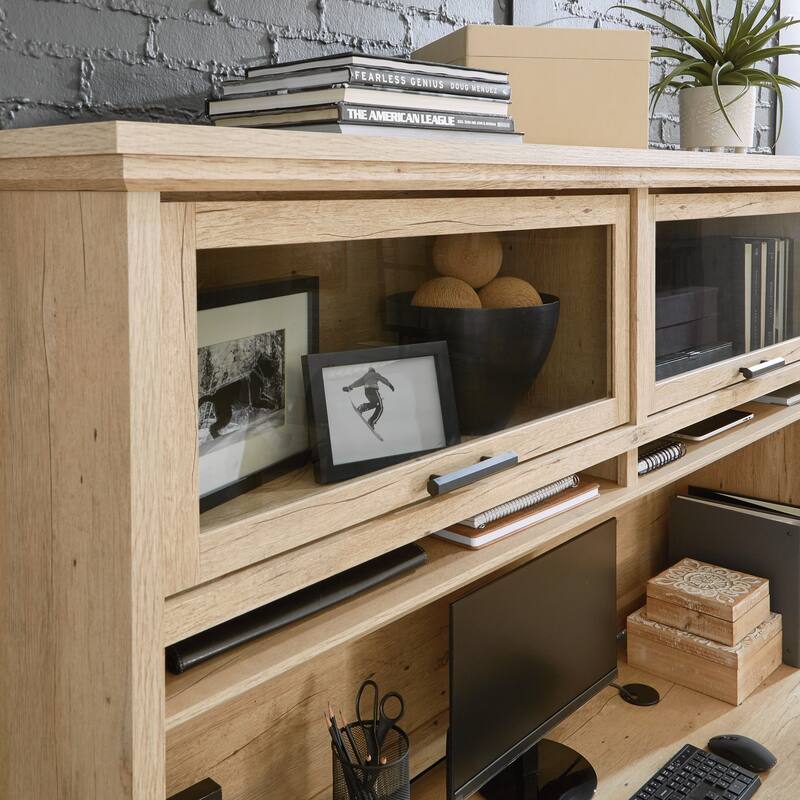 Wood Hutch with Glass Doors