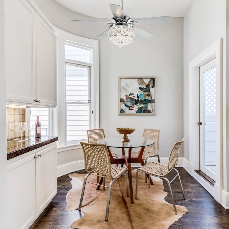 52" Indoor Crystal Chandelier Ceiling Fan with Light and Remote Control - 52 in