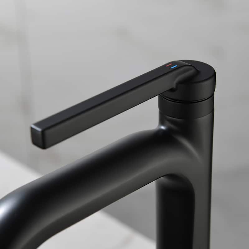 12 in.H Modern Matte Black/ Brushed Gold Single Handle Bathroom Faucet includes Hardware