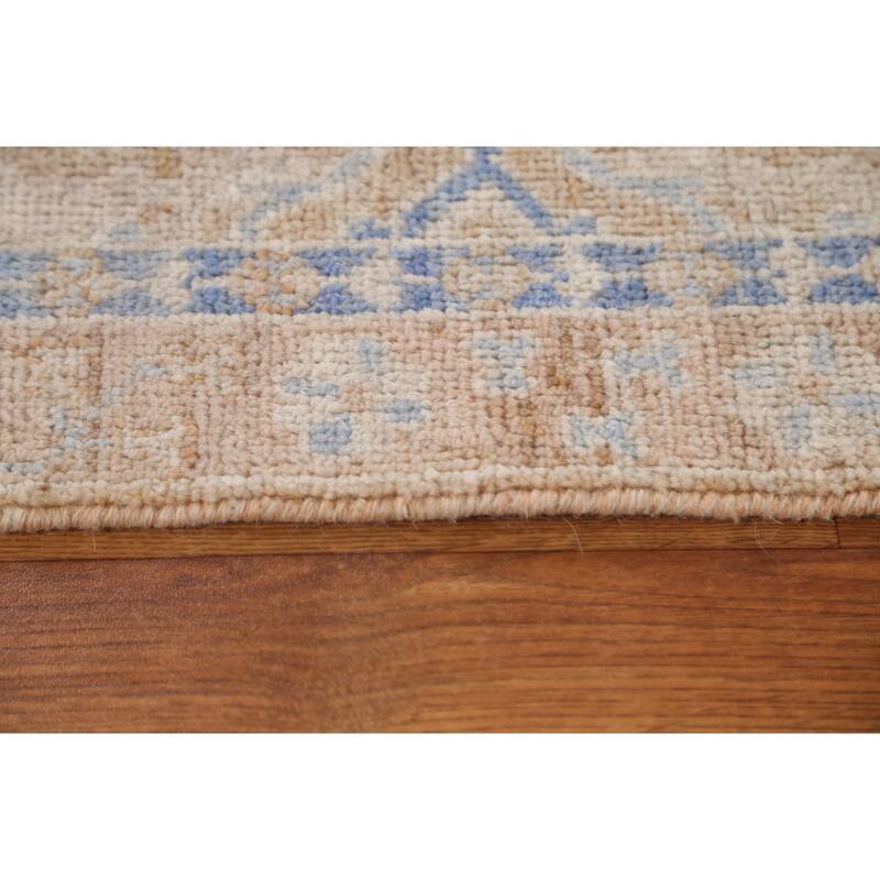 Hand Knotted Oriental 100% Wool Carpet Transitional Geometric Oranges & Rust Oushak Area Rug - 3' 0'' X 2' 0''