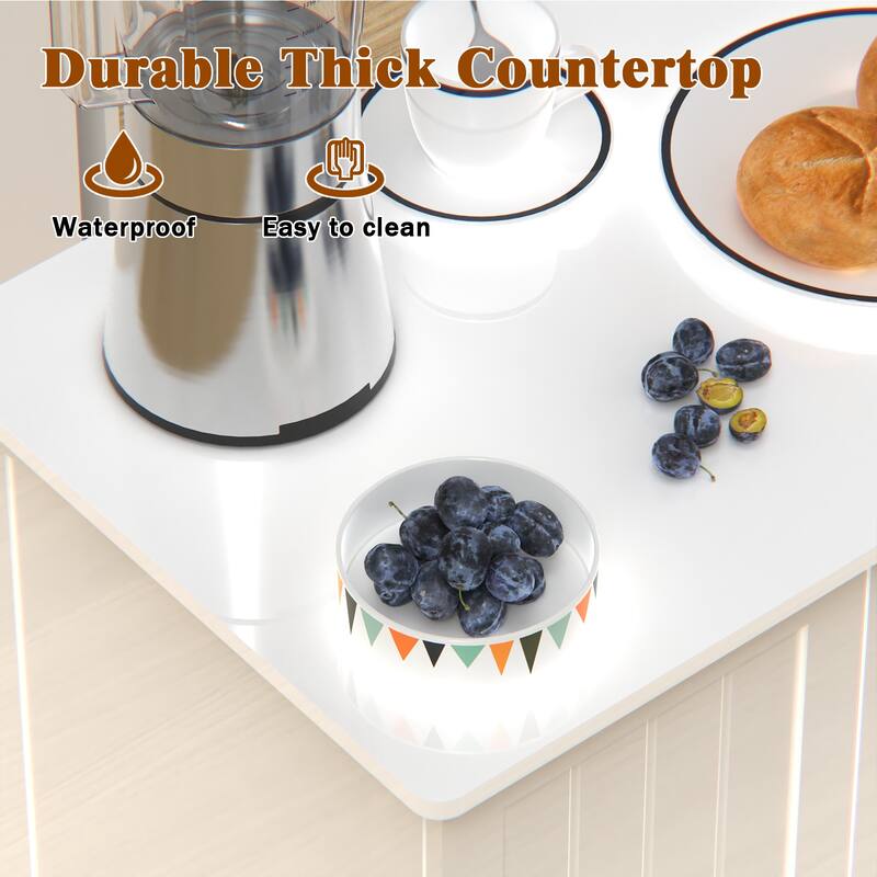 Kitchen Island with Storage on Wheels, Cricut Cart, Small Portable Island, Specialty Coffee Bar Cabinet Buffet Sideboard