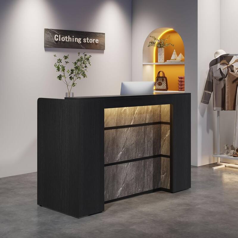 63" Reception Desk & Lectern Podium, Front/Checkout Counter & Conference Speaker Desk for Lobby, Retail, Church, Office