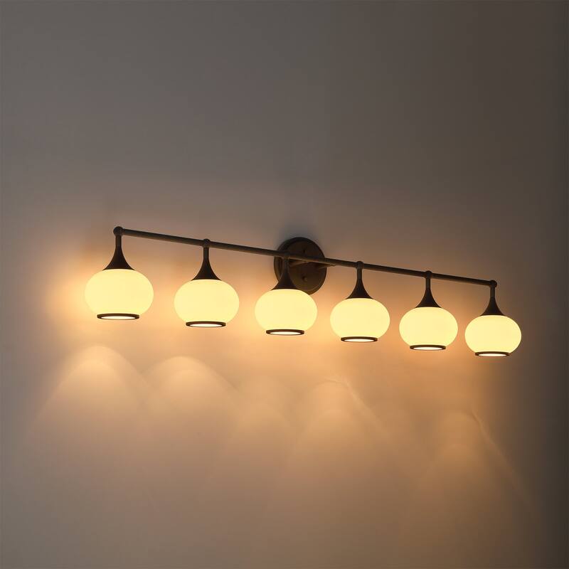 Acroma Aged Brass/Polished Chrome Finish Modern Globe Vanity Light