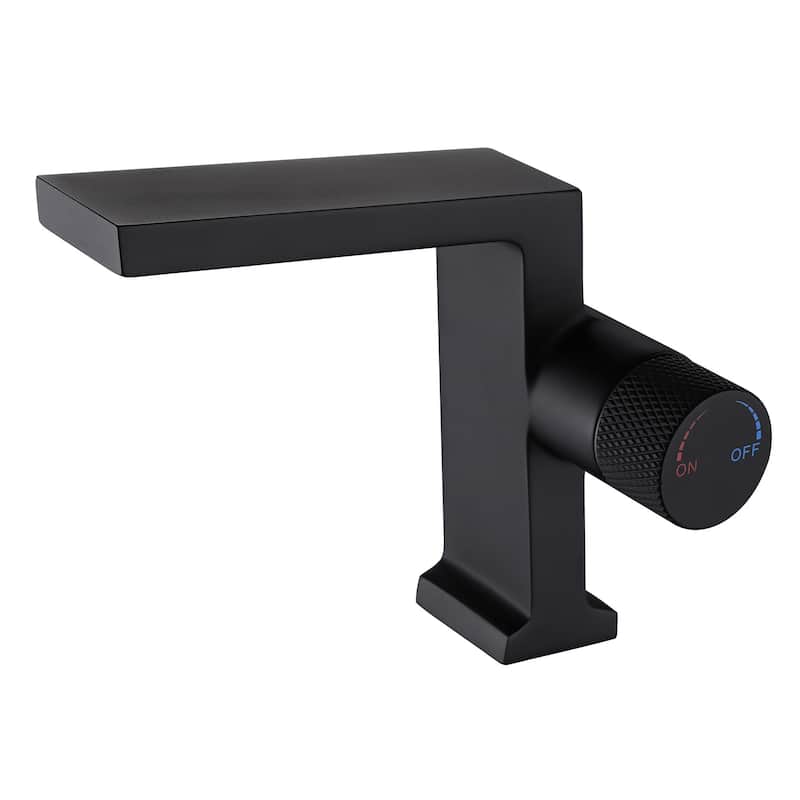 6 in.H Modern Matte Black/ Brushed Gold Single Handle Bathroom Faucet includes Hardware