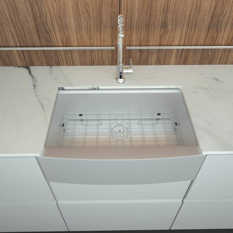 Farmhouse Sink Apron Front Ledge Workstation 16 Gauge Stainless Steel Single Bowl Luxury Kitchen Farm Sink - 36" x 22" x 10"