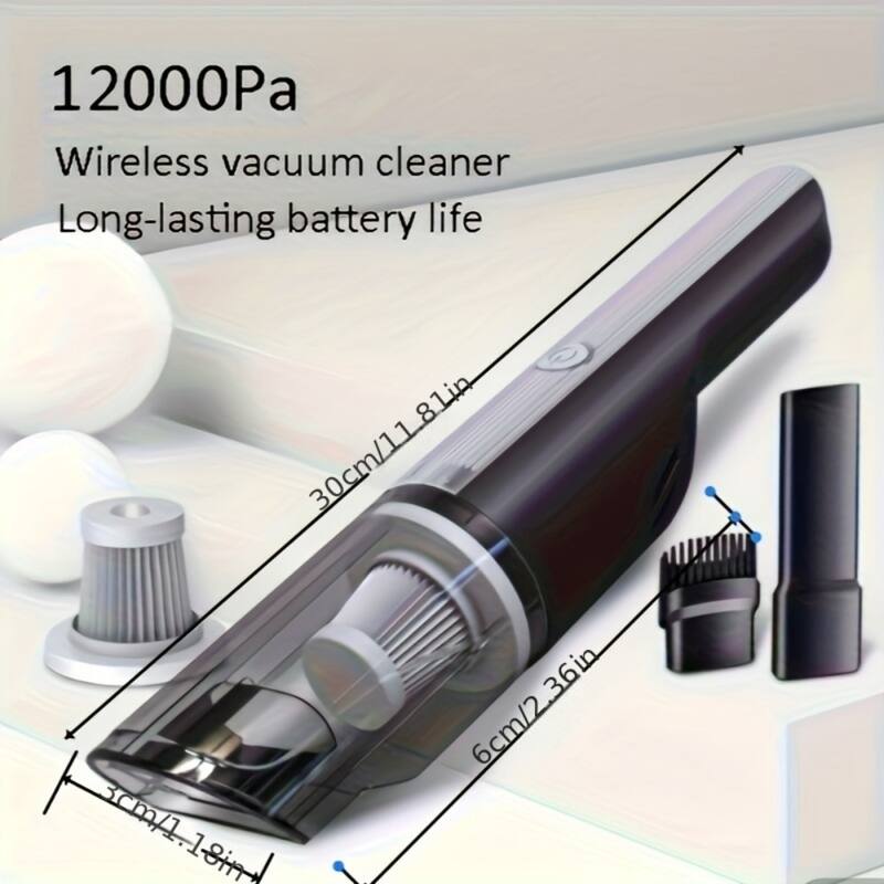 Handheld Car Vacuum Cleaner with Strong Suction Mini Wired Red Rechargeable Vacuum for Home