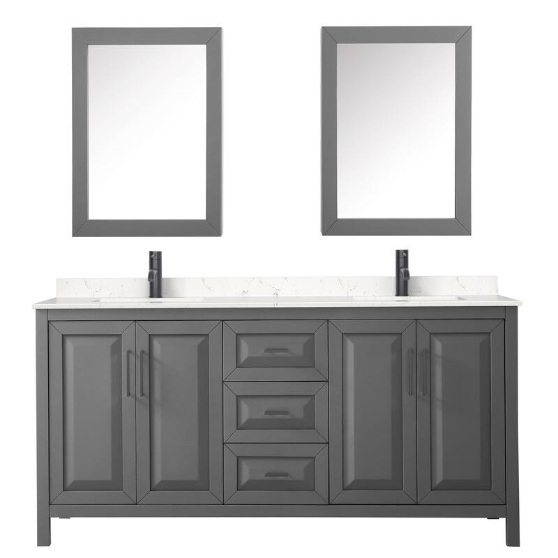 Wyndham Collection Daria 72" Free Standing Double Basin Vanity Set